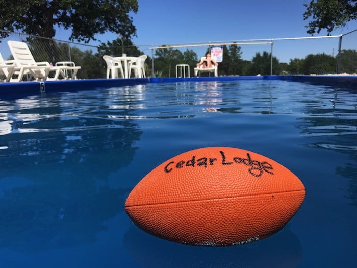 Image of pool at Cedar Lodge Texas. Family friendly cabin rentals in Texas are here at this Hill Country Resort. Best lake cabin rentals in Texas and the best venue for family reunions in Texas. Contact Us for more information. We are open 365 days a year.