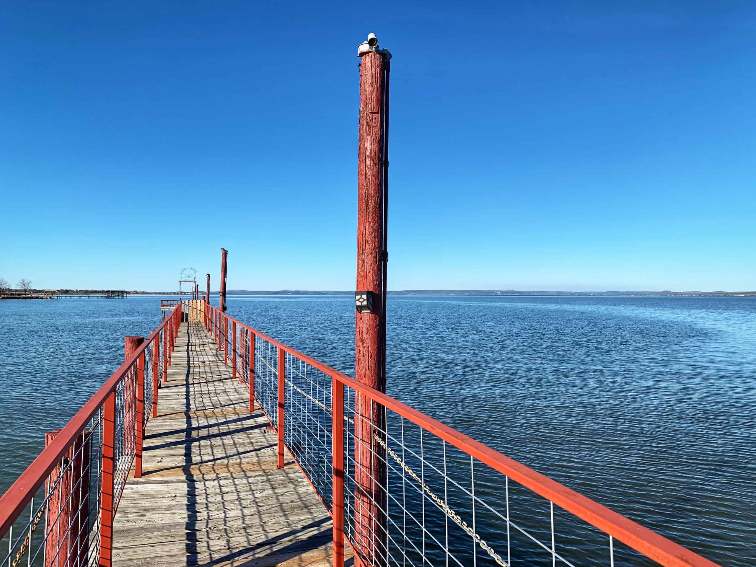 Image of our Fishing Pier at Cedar Lodge Texas located on Lake Buchanan in the Texas Hill Country