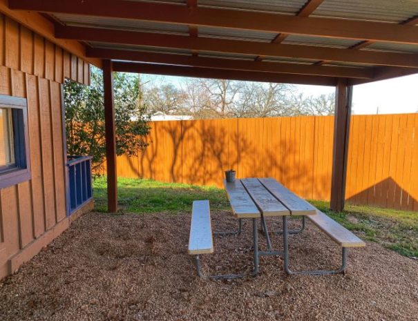 Cabin 41 Covered Patio with Table