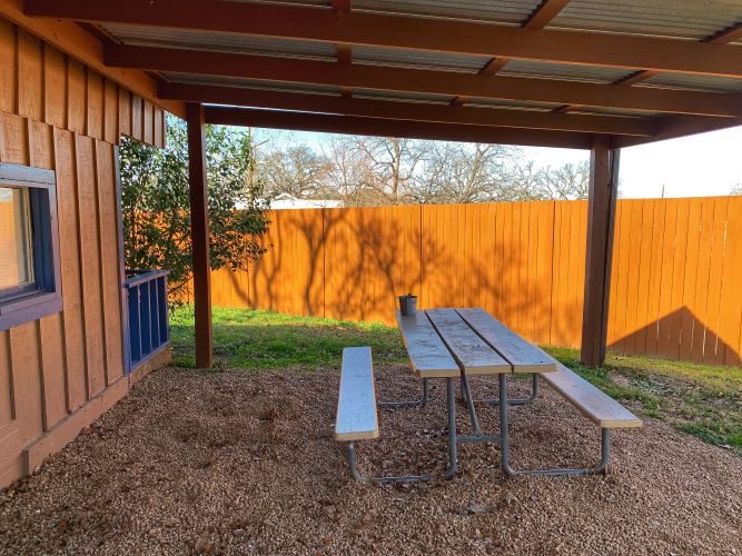 Cabin 41 Covered Patio with Table